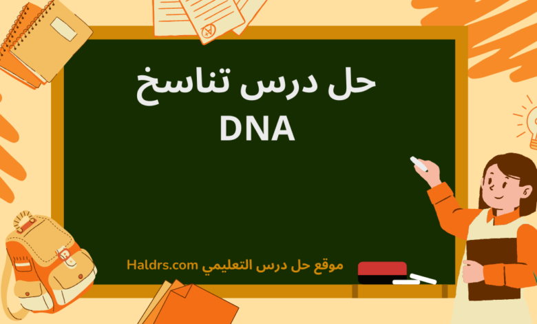 حل درس تناسخ DNA للصف الحادي عشر